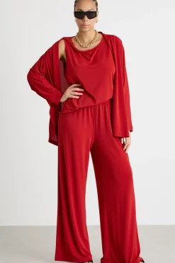 Giacca open-front in jersey - Rosso