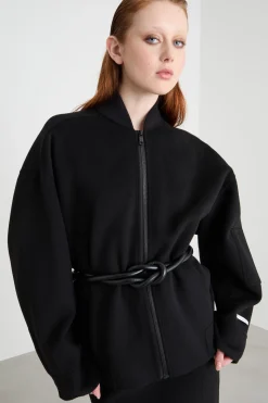 Giacca oversize in tessuto doppio - Nero