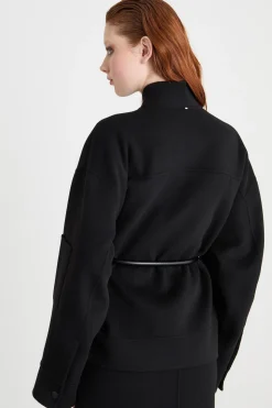 Giacca oversize in tessuto doppio - Nero