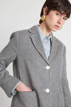 Giacca Pied de Poule - Blu Bianco