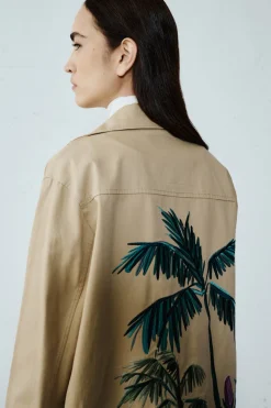 Giacca sahariana con ricamo - Beige