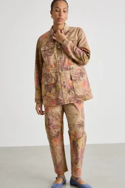 Giacca sahariana in drill - Beige