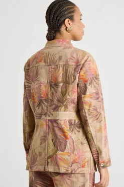 Giacca sahariana in drill - Beige