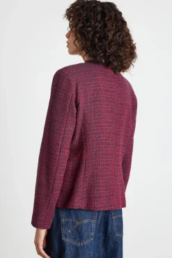 Giacca sfiancata in stuoia tweed - Bordeaux Blu