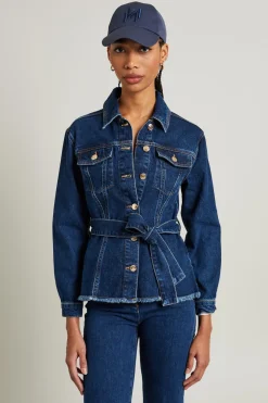 Giacca slim in denim - Blu Denim