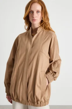 Giacca stile bomber - Cammello