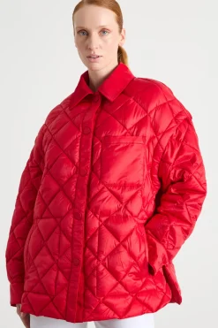 Giacca trapuntata oversize - Rosso