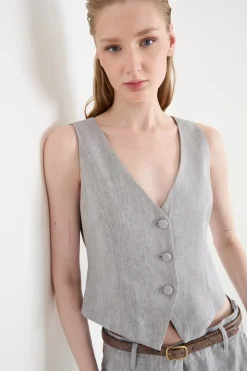 Gilet aderente - Grigio