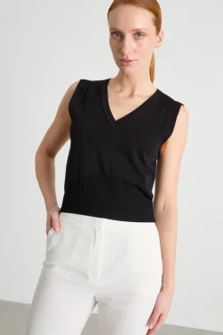 Gilet aderente in maglia - Nero