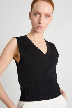 Gilet aderente in maglia - Nero