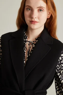 Gilet a vestaglia in lana - Nero