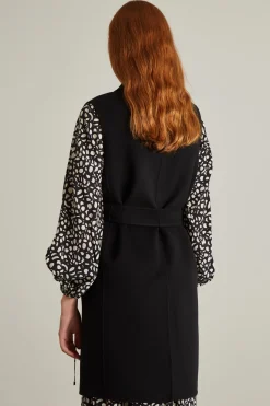 Gilet a vestaglia in lana - Nero