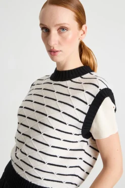Gilet boxy - Bianco Nero