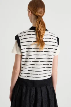 Gilet boxy - Bianco Nero
