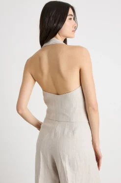 Gilet con schiena scoperta - Beige