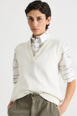 Gilet con scollo a V - Bianco