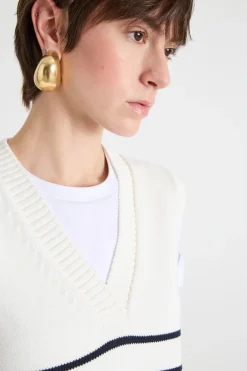 Gilet con scollo a V - Bianco Nero