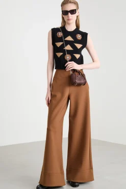 Gilet crop - Nero Cammello