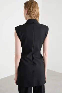 Gilet doppiopetto aderente - Nero