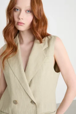 Gilet doppiopetto con apertura posteriore - Verde