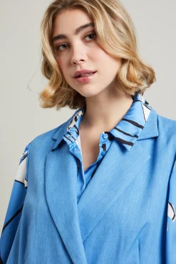 Gilet effetto stuoia - Azzurro