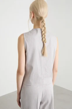Gilet gessato - Grigio