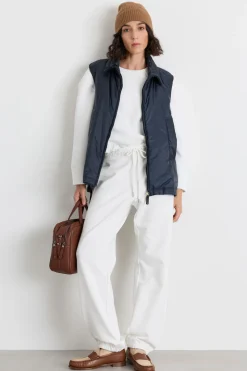 Gilet imbottito in tela antigoccia - Blu
