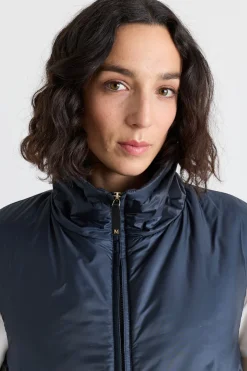 Gilet imbottito in tela antigoccia - Blu