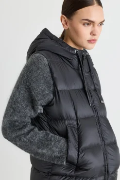 Gilet imbottito in tela tecnica - Nero