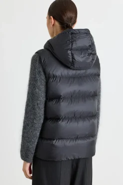 Gilet imbottito in tela tecnica - Nero