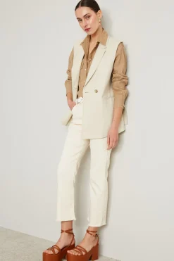 Gilet in cotone armaturato - Ecru