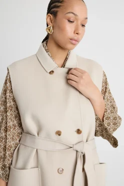 Gilet in double - Beige
