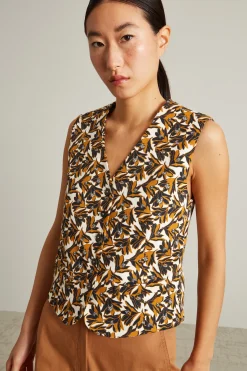 Gilet in drill di cotone - Arancione Nero