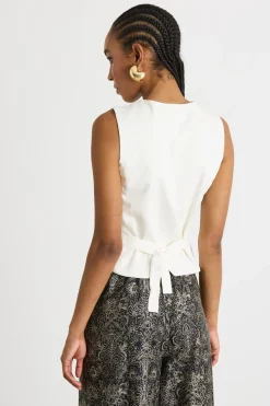 Gilet in jersey jacquard - Bianco