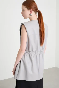 Gilet in jersey spalmato - Grigio
