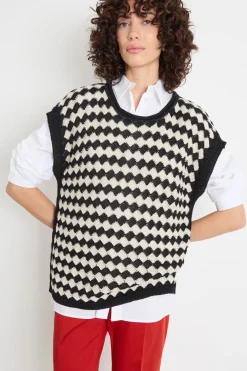 Gilet in maglia - Nero Bianco