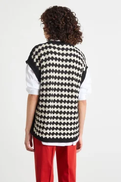Gilet in maglia - Nero Bianco