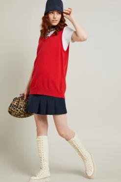 Gilet in misto cashmere - Rosso