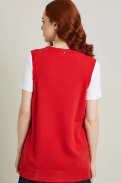 Gilet in misto cashmere - Rosso
