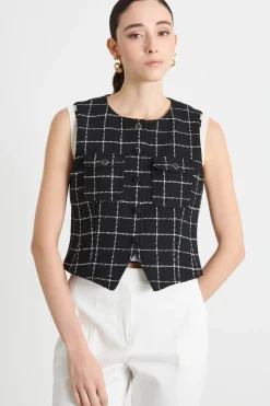 Gilet in stuoia stretch - Nero