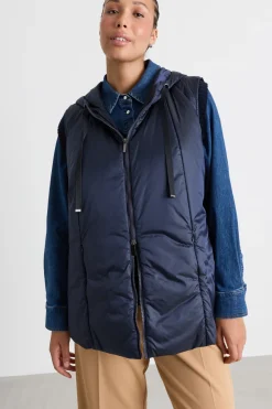 Gilet in tela cangiante antigoccia - Blu