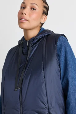 Gilet in tela cangiante antigoccia - Blu