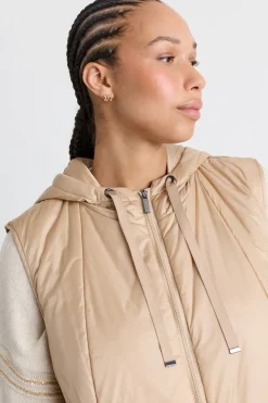 Gilet in tela cangiante antigoccia - Cammello