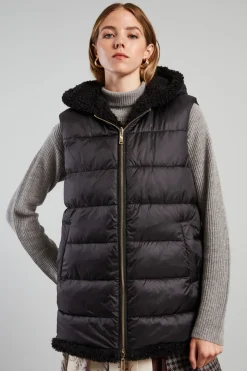 Gilet in tessuto bouclè - Nero