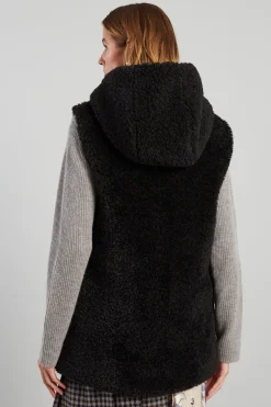 Gilet in tessuto bouclè - Nero