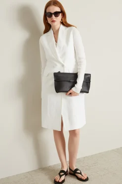 Gilet lungo in lino - Bianco