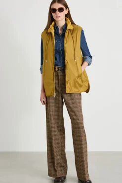Gilet reversibile in tela antigoccia - Ocra