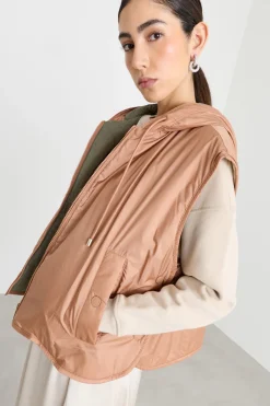 Gilet reversibile in tela antigoccia - Rosa