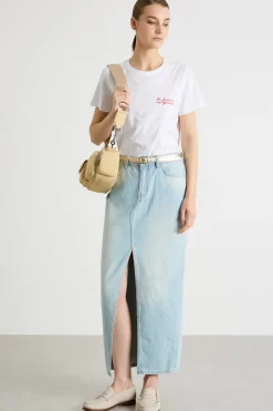 Gonna a colonna in jeans - Azzurro