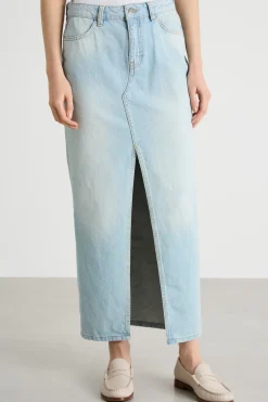 Gonna a colonna in jeans - Azzurro